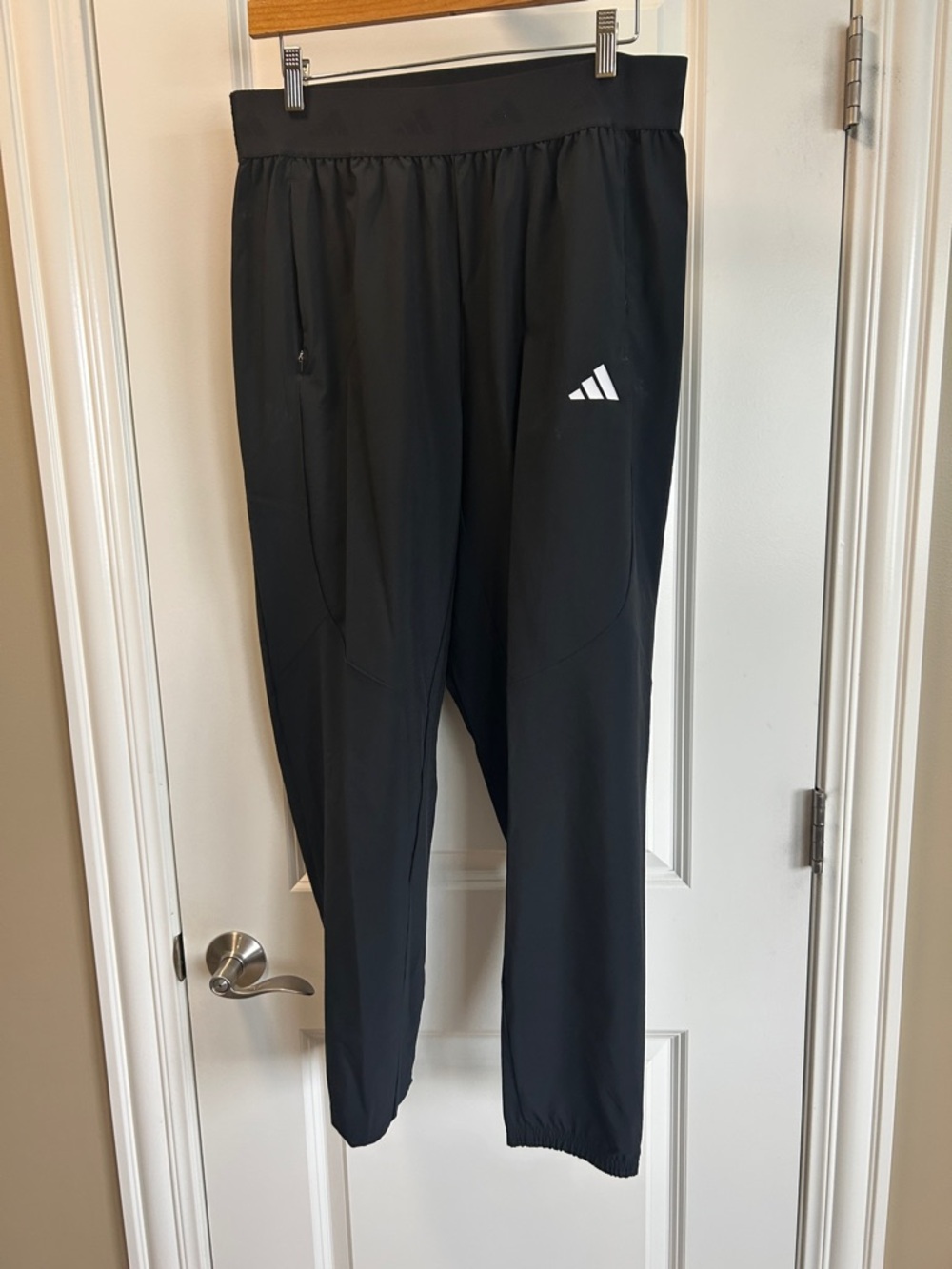 adidas Black Track Pants with White Logo Accent